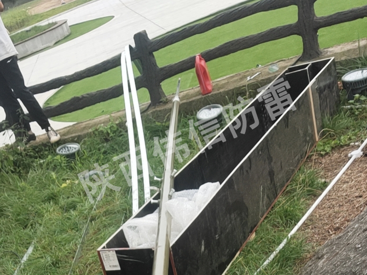 西安翠華山景區(qū)古樹避雷針安裝現場1